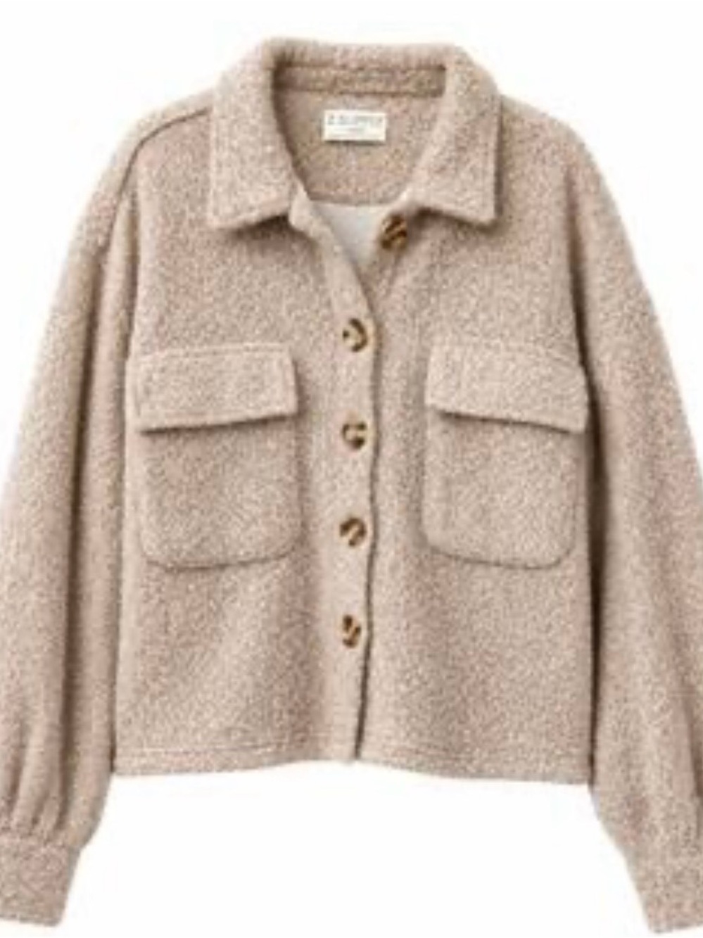 Z Supply Taupe, Cozy Button-Up Fall Jacket